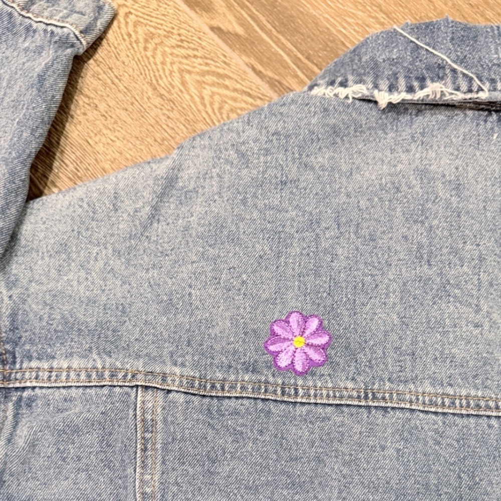 Ymi Denim Jacket Distress Patchwork Boho Fairycor… - image 6